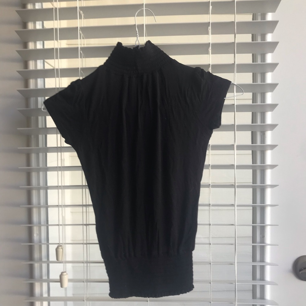 Two cute black turtle neck short sleeve top